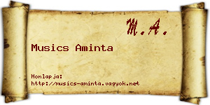 Musics Aminta névjegykártya